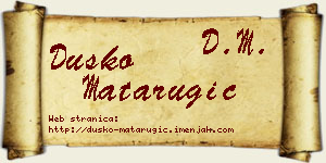Duško Matarugić vizit kartica